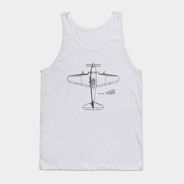 Aeroplane Print Patent Image Tank Top by MadebyDesign